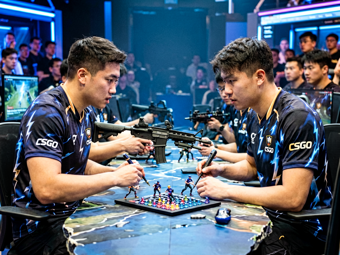 CSGO职业选手比赛专注操作画面